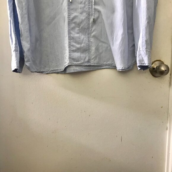 Women's Zara lace-front light blue cropped shirt - Size XL - Picture 5 of 6